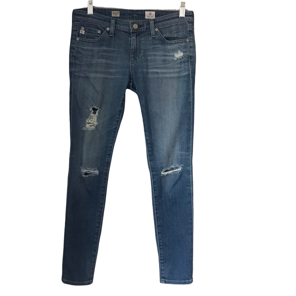 AG Adriana Goldschmied Legging Ankle Super Skinny Ankle Distressed Jeans Size 27